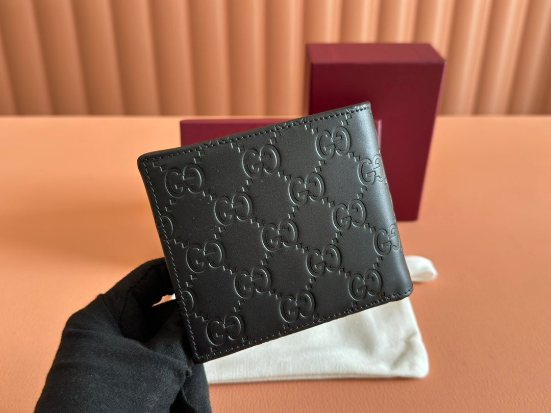 Gucci Wallet Black Embossed Leather 248405 mysite
