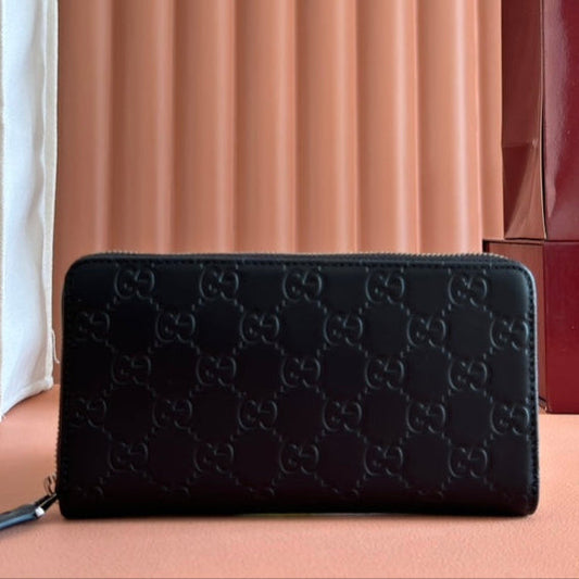 Gucci Zipper Wallet Black Embossed 248406 mysite