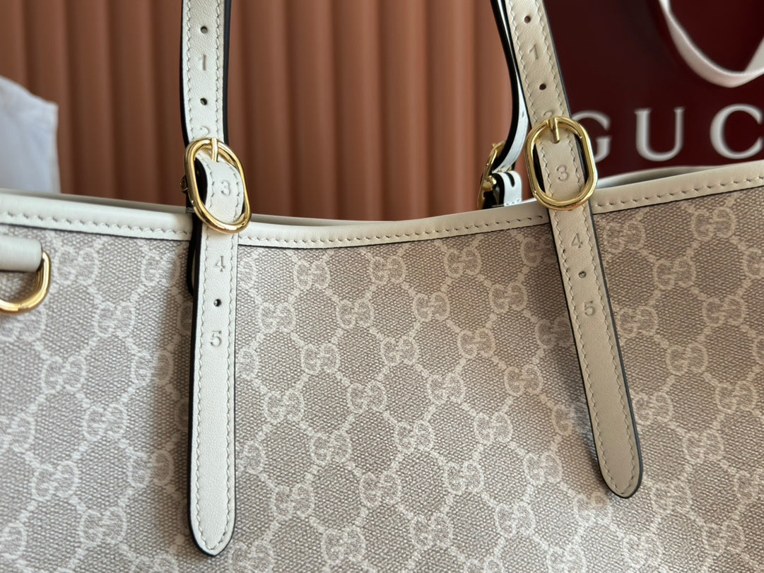 Gucci Ophidia 38cm Bag Beige White Canvas 244550 mysite