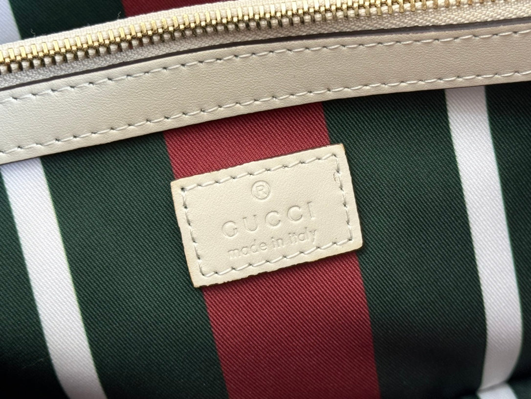 Gucci Ophidia 38cm Bag Beige White Canvas 244550 mysite