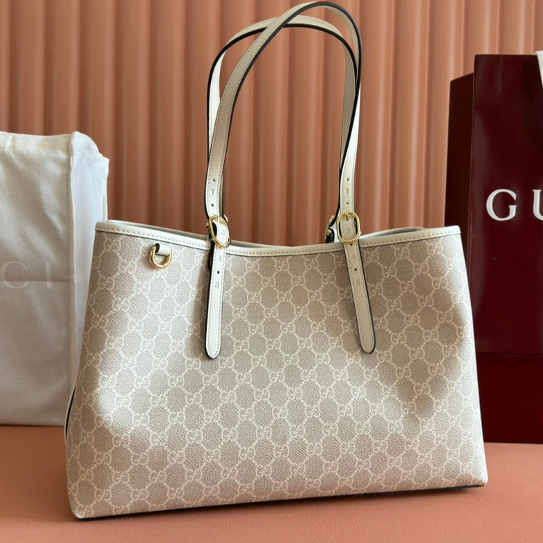Gucci Ophidia 38cm Bag Beige White Canvas 244550 mysite