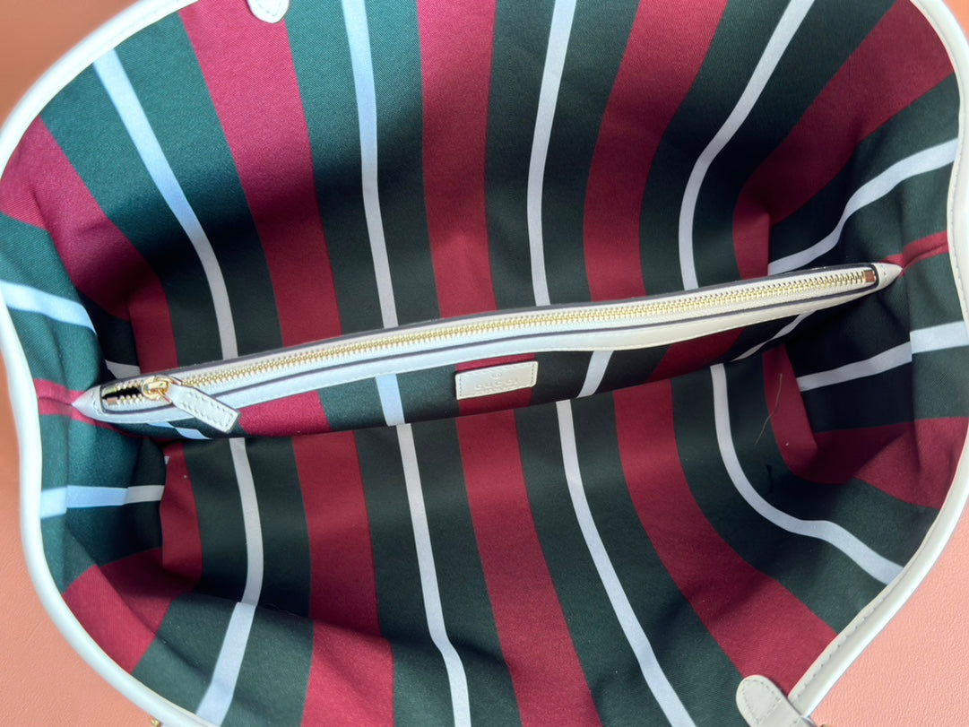 Gucci Ophidia 38cm Bag Beige White Canvas 244550 mysite