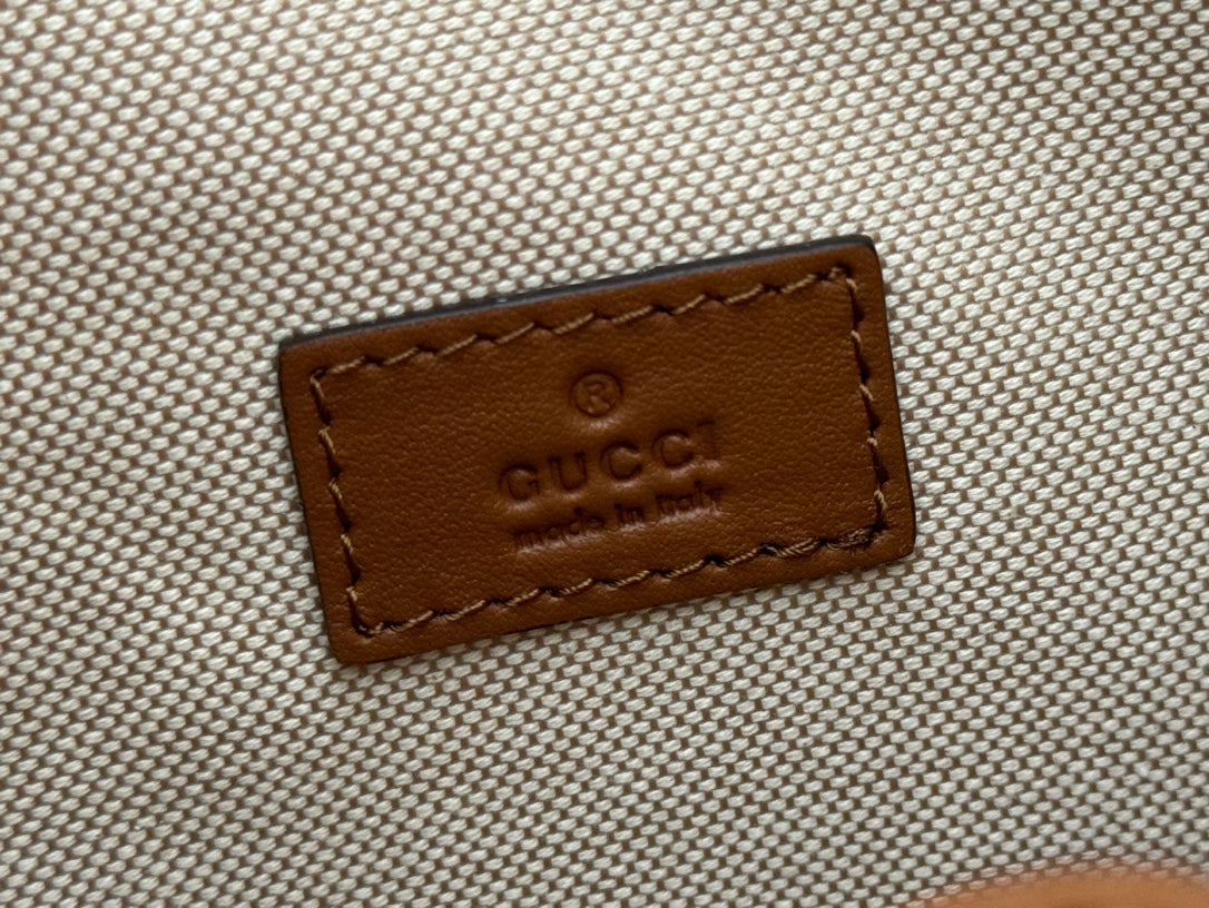 Gucci Body Double Lock Handbag Brown mix Beige Canvas Leather 244513 mysite