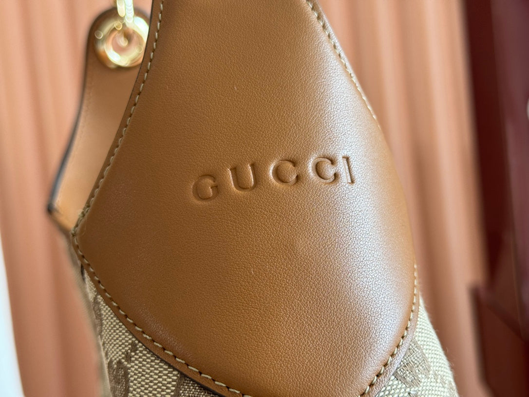 Gucci Body Double Lock Handbag Brown mix Beige Canvas Leather 244513 mysite