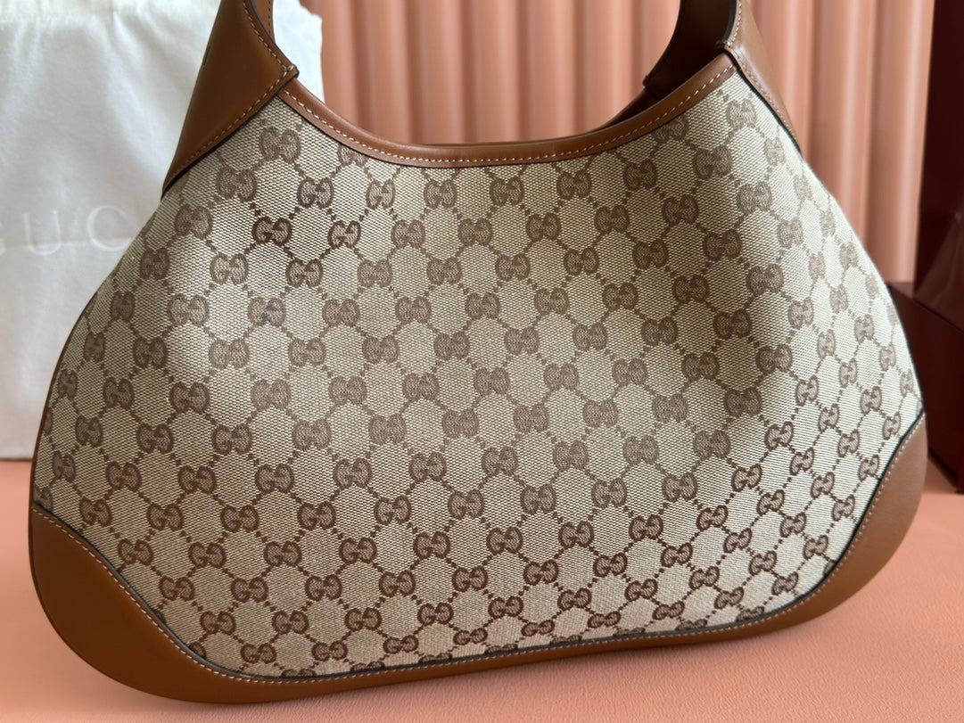 Gucci Body Double Lock Handbag Brown mix Beige Canvas Leather 244513 mysite