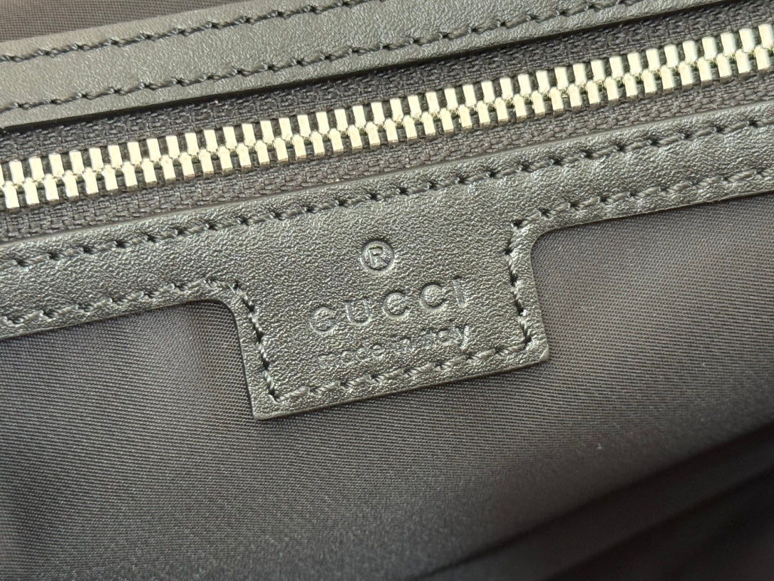 Gucci 36cm Bag Black Canvas Leather 248456