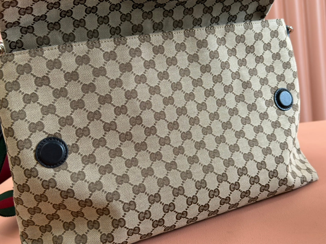 Gucci 36cm Bag Beige Brown mix Black Canvas Leather 248455 mysite