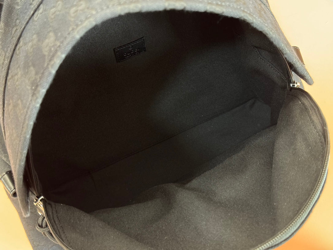 Gucci Backpack Black Canvas Leather 248447 mysite
