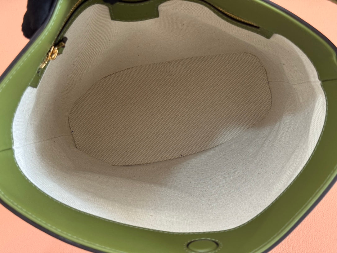 Gucci 73 Mini 27.5cm Bucket Bag Green Smooth Leather 244437 mysite