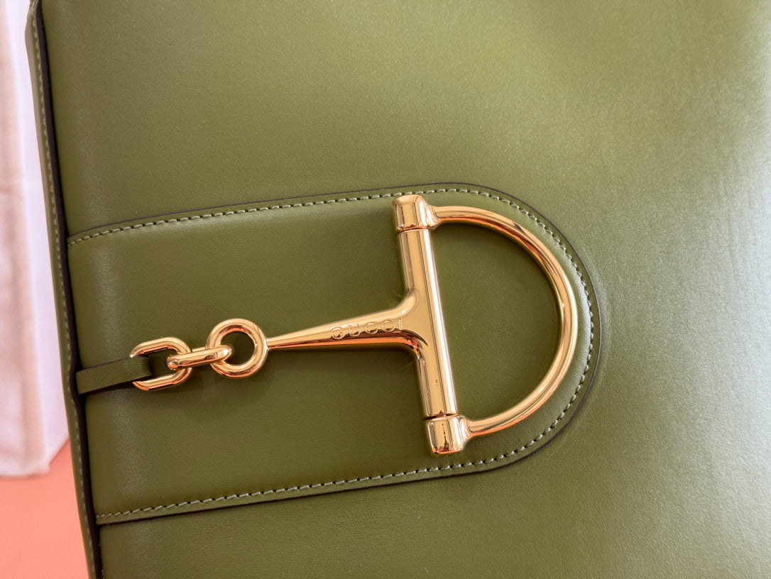 Gucci 73 Mini 27.5cm Bucket Bag Green Smooth Leather 244437 mysite