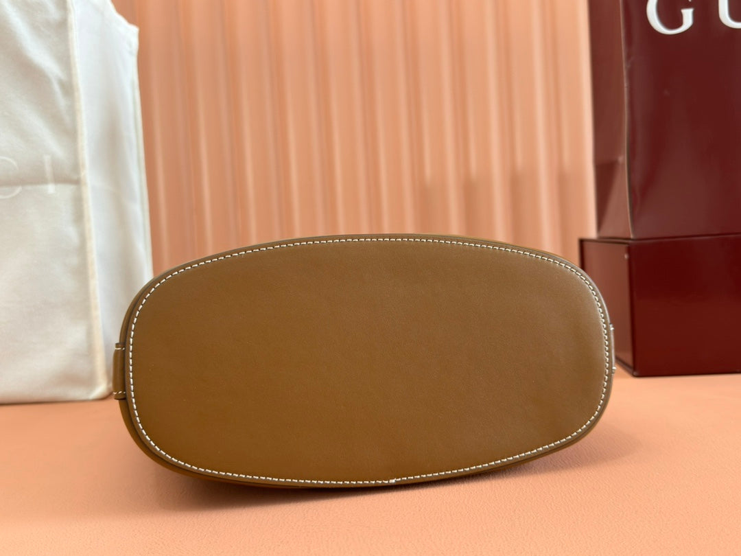 Gucci 73 Mini 27.5cm Bucket Bag Brown Smooth Leather 244436 mysite