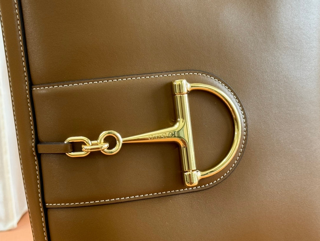 Gucci 73 Mini 27.5cm Bucket Bag Brown Smooth Leather 244436 mysite