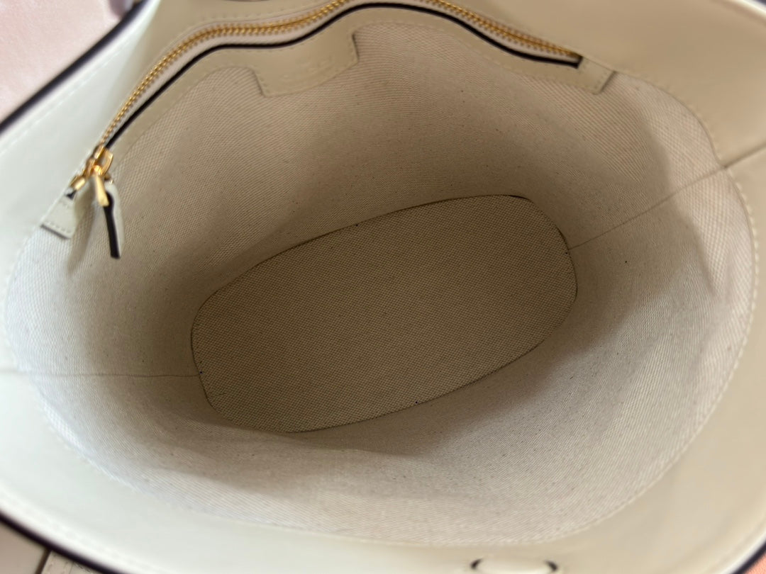 Gucci 73 Mini 27.5cm Bucket Bag White Smooth Leather 244434 mysite