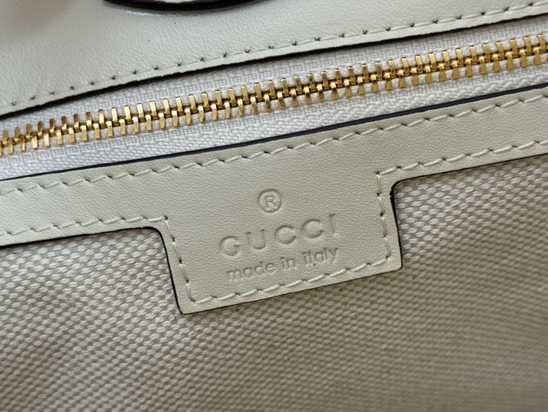 Gucci 73 Mini 27.5cm Bucket Bag White Smooth Leather 244434 mysite