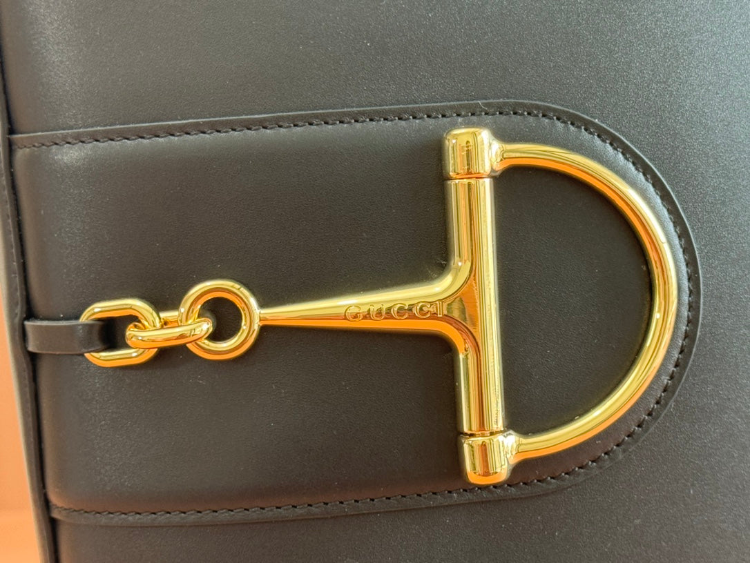 Gucci 73 Mini 27.5cm Bucket Bag Black Smooth Leather 244433 mysite