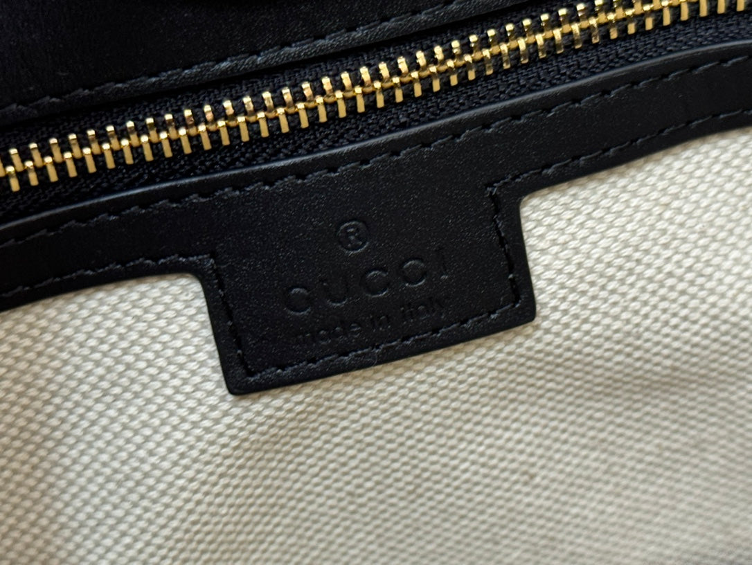 Gucci 73 Mini 27.5cm Bucket Bag Black Smooth Leather 244433 mysite