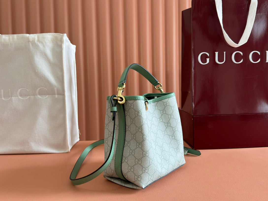 Gucci Ophidia 20.5cm Bag Green Canvas 244363 mysite