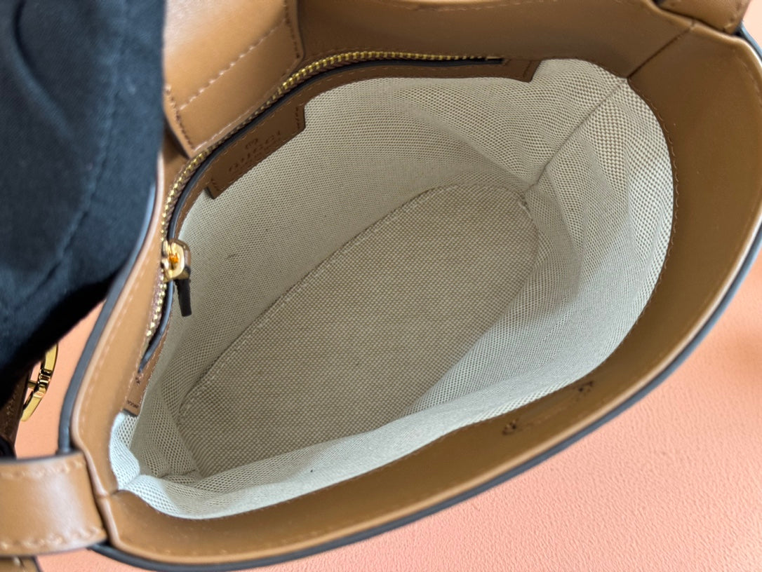 Gucci 73 Mini 20cm Bucket Bag Brown Suede Leather 244448 mysite