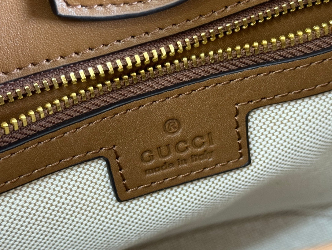 Gucci 73 Mini 20cm Bucket Bag Brown Suede Leather 244448 mysite