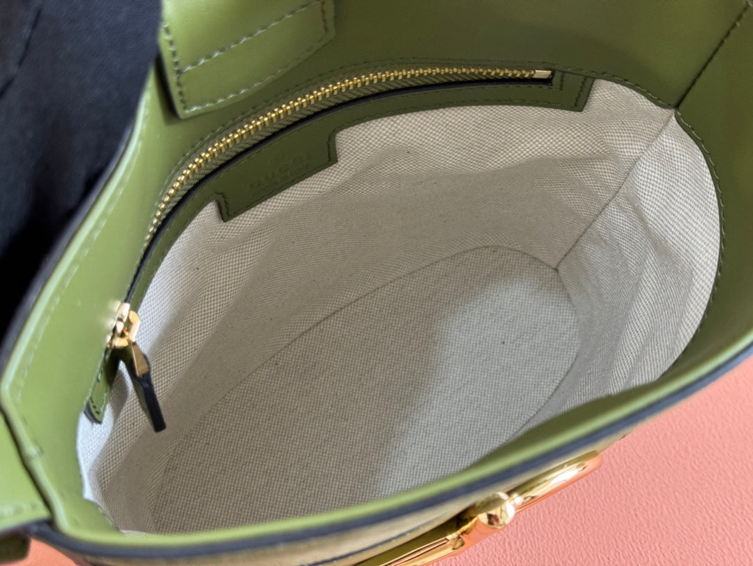 Gucci 73 Mini 20cm Bucket Bag Green Suede Leather 244449 mysite
