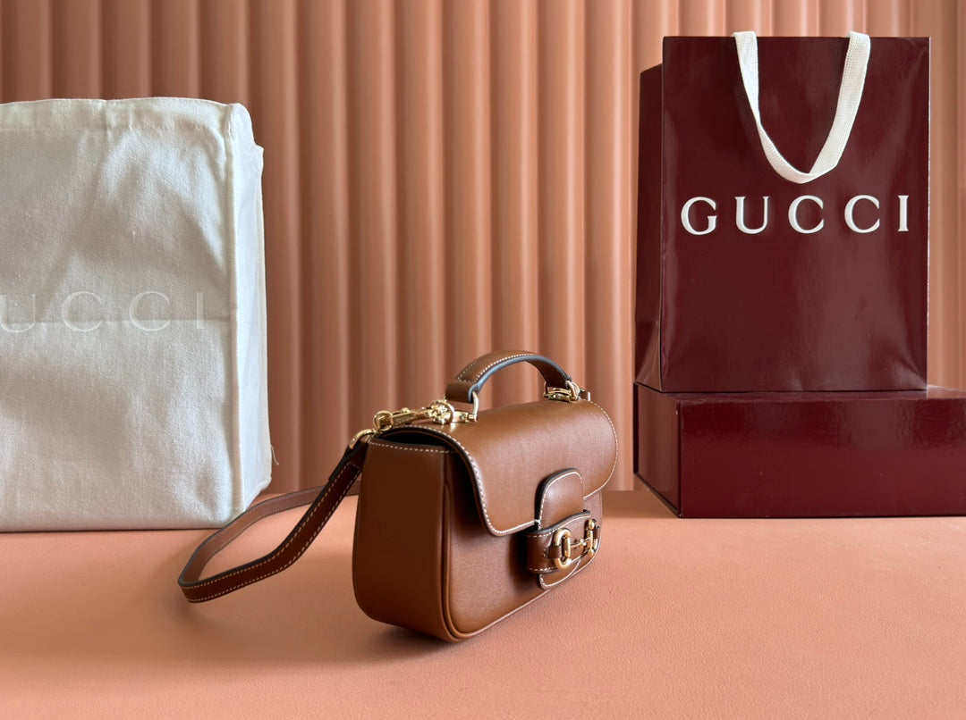 Gucci Horsebit 1995 Bag Brown Calfskin mysite