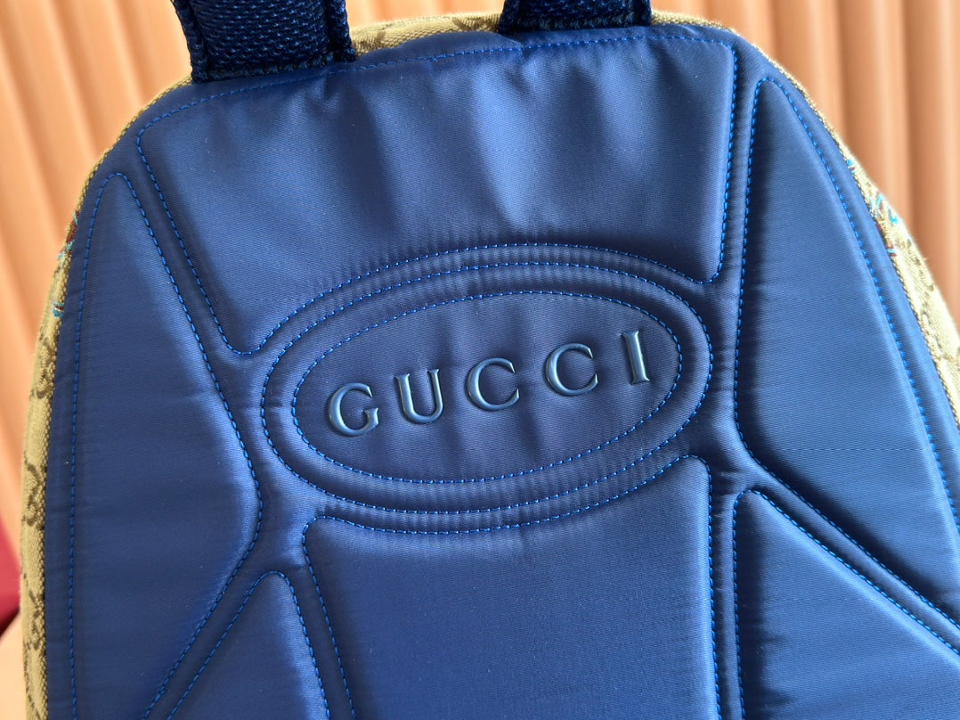 Gucci Snake Pattern Backpack Beige mix Brown Blue Calfskin Canvas 244338 mysite