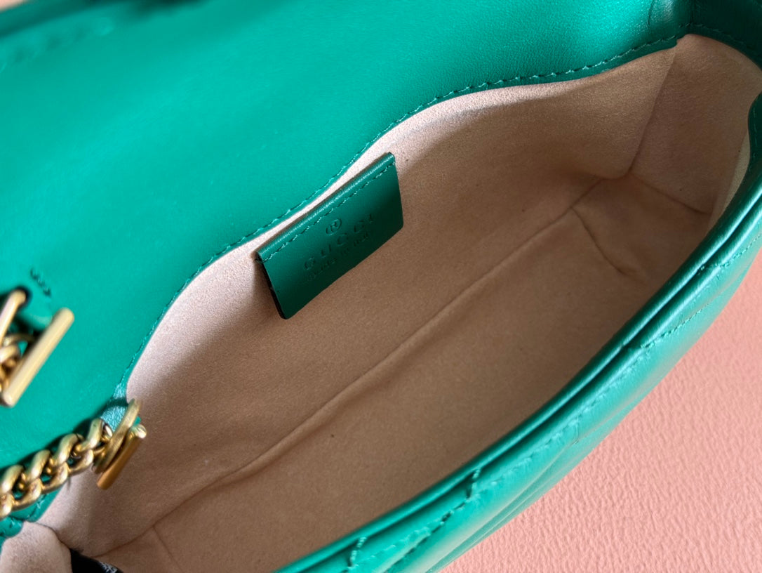 Gucci GG Marmont 16.5 Bag Green Calfskin 248372 mysite