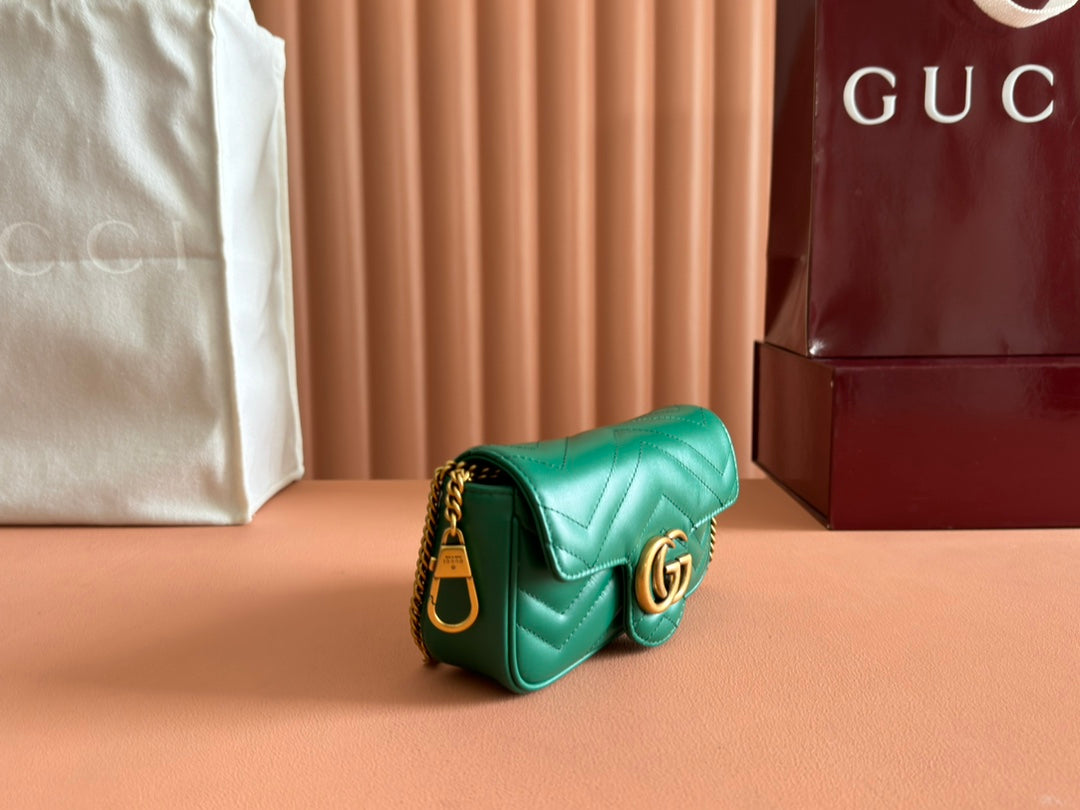 Gucci GG Marmont 16.5 Bag Green Calfskin 248372 mysite