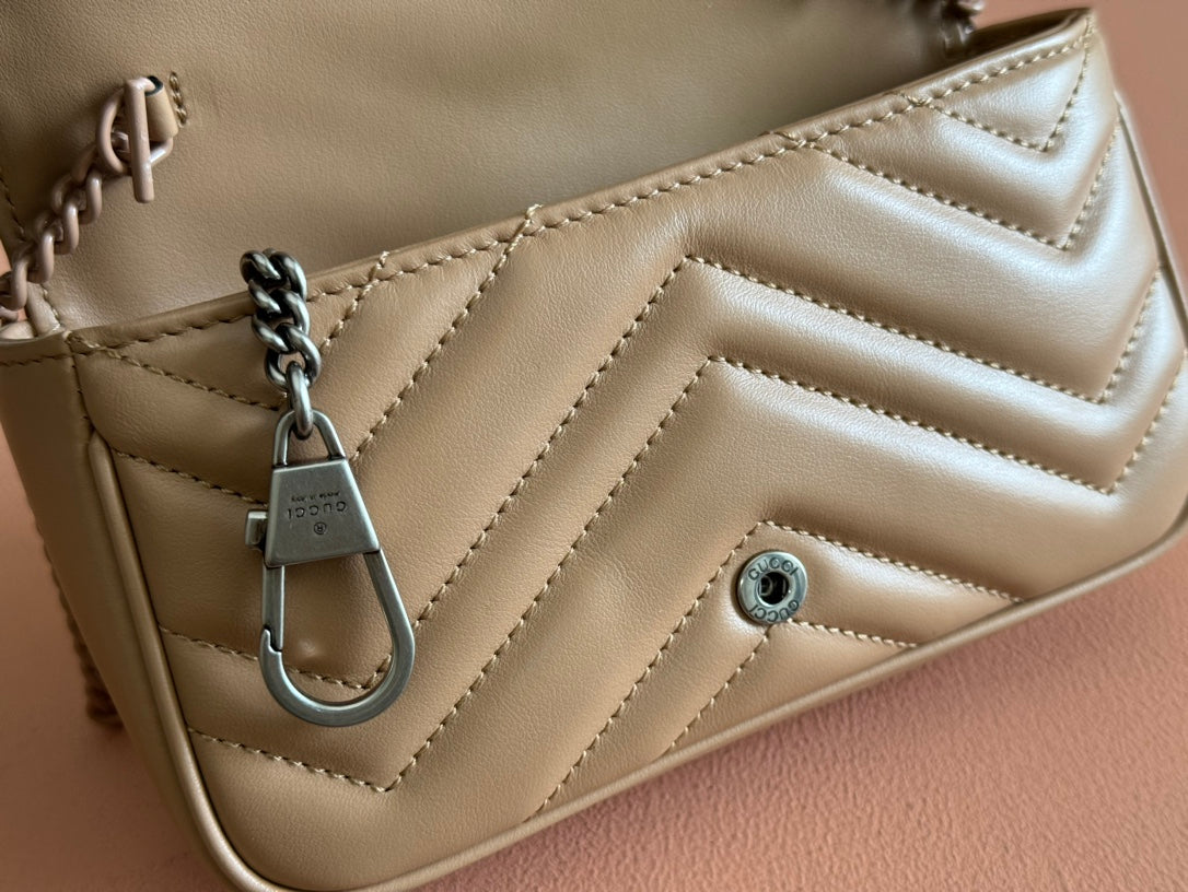 Gucci GG Marmont 16.5 Bag All Beige Calfskin 248378 mysite