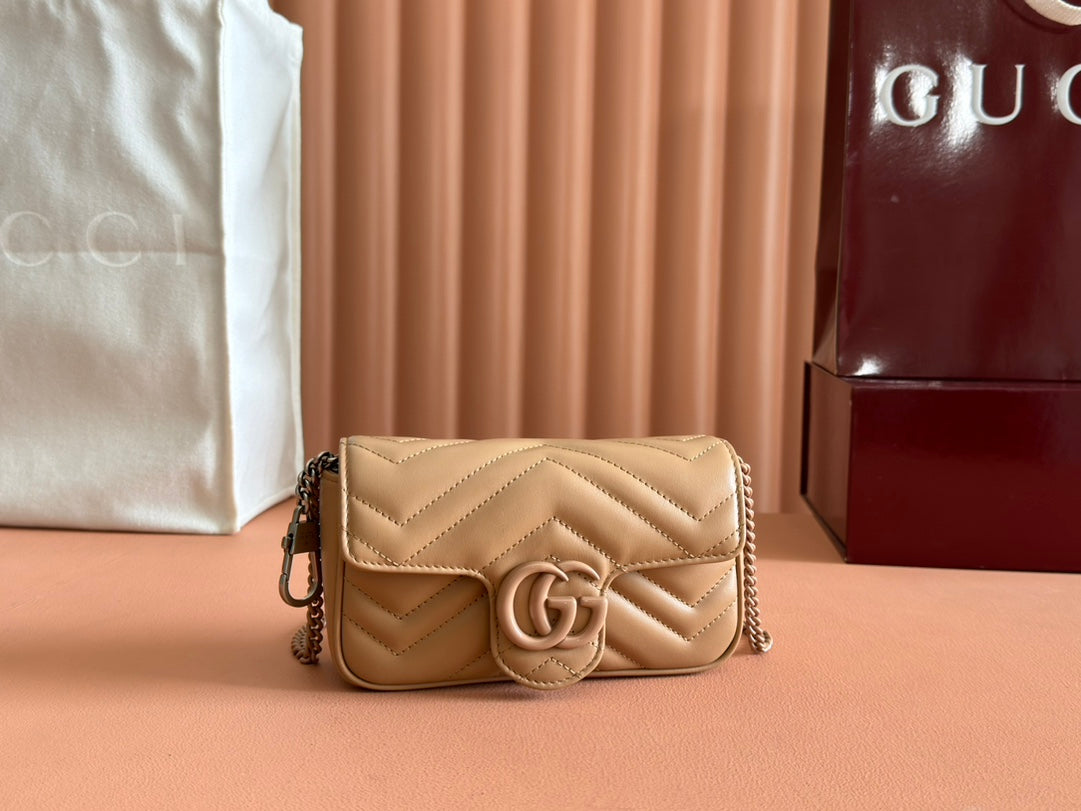 Gucci GG Marmont 16.5 Bag All Beige Calfskin 248378 mysite