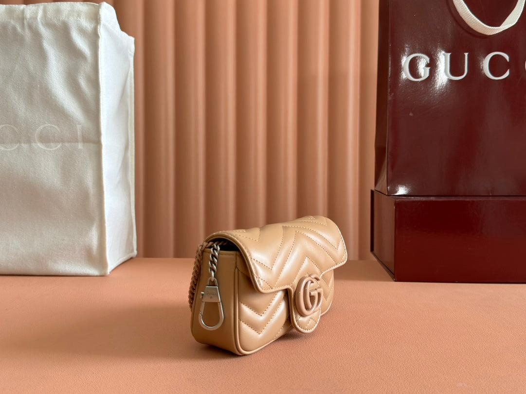 Gucci GG Marmont 16.5 Bag All Beige Calfskin 248378 mysite