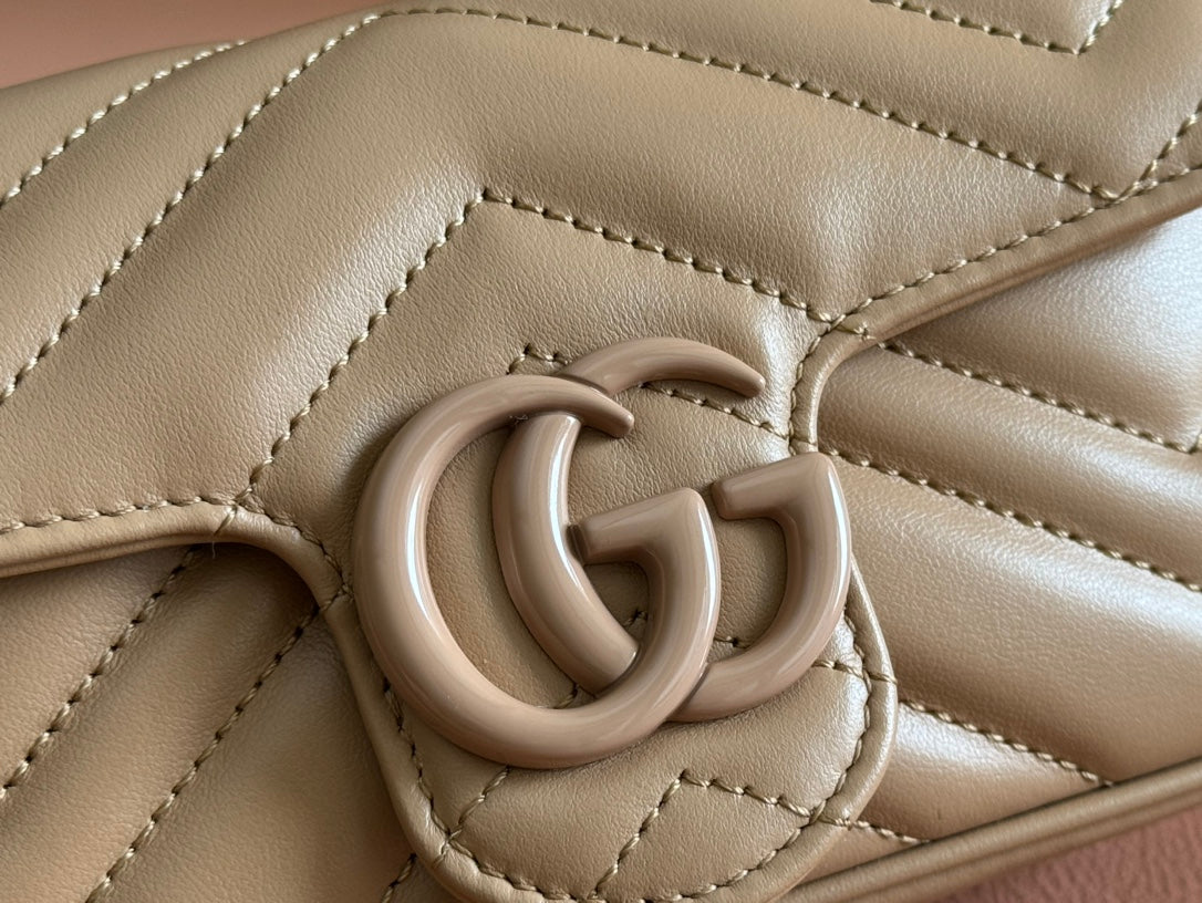 Gucci GG Marmont 16.5 Bag All Beige Calfskin 248378 mysite