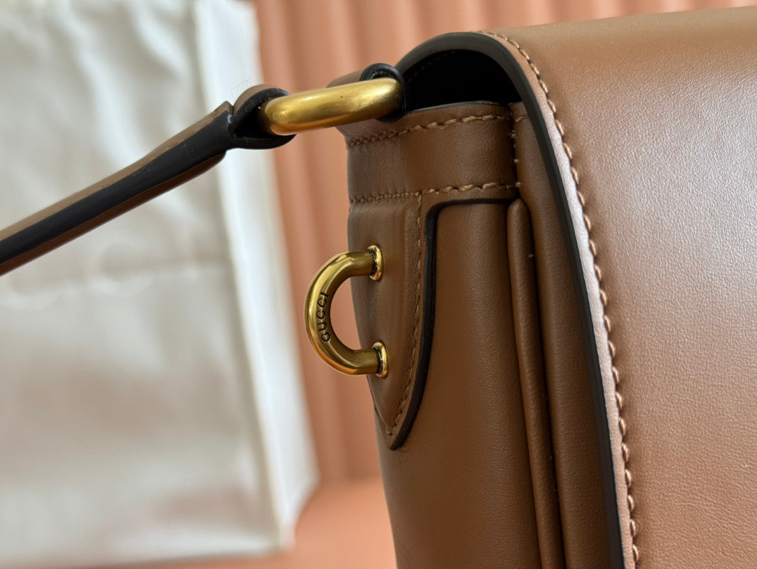 Gucci Emblem Crossbody Bag Brown Calfskin 248360 mysite