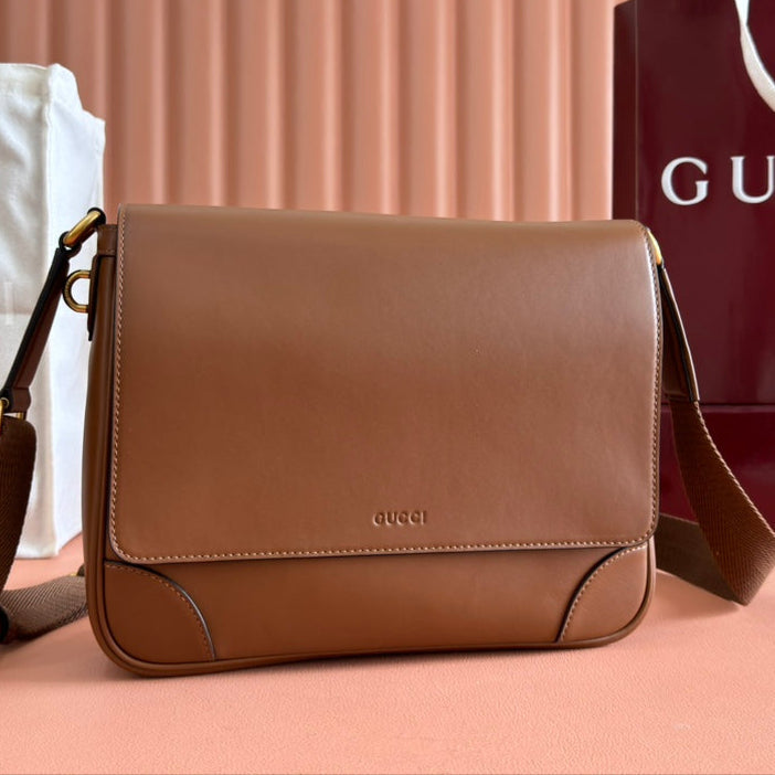 Gucci Emblem Crossbody Bag Brown Calfskin 248360 mysite