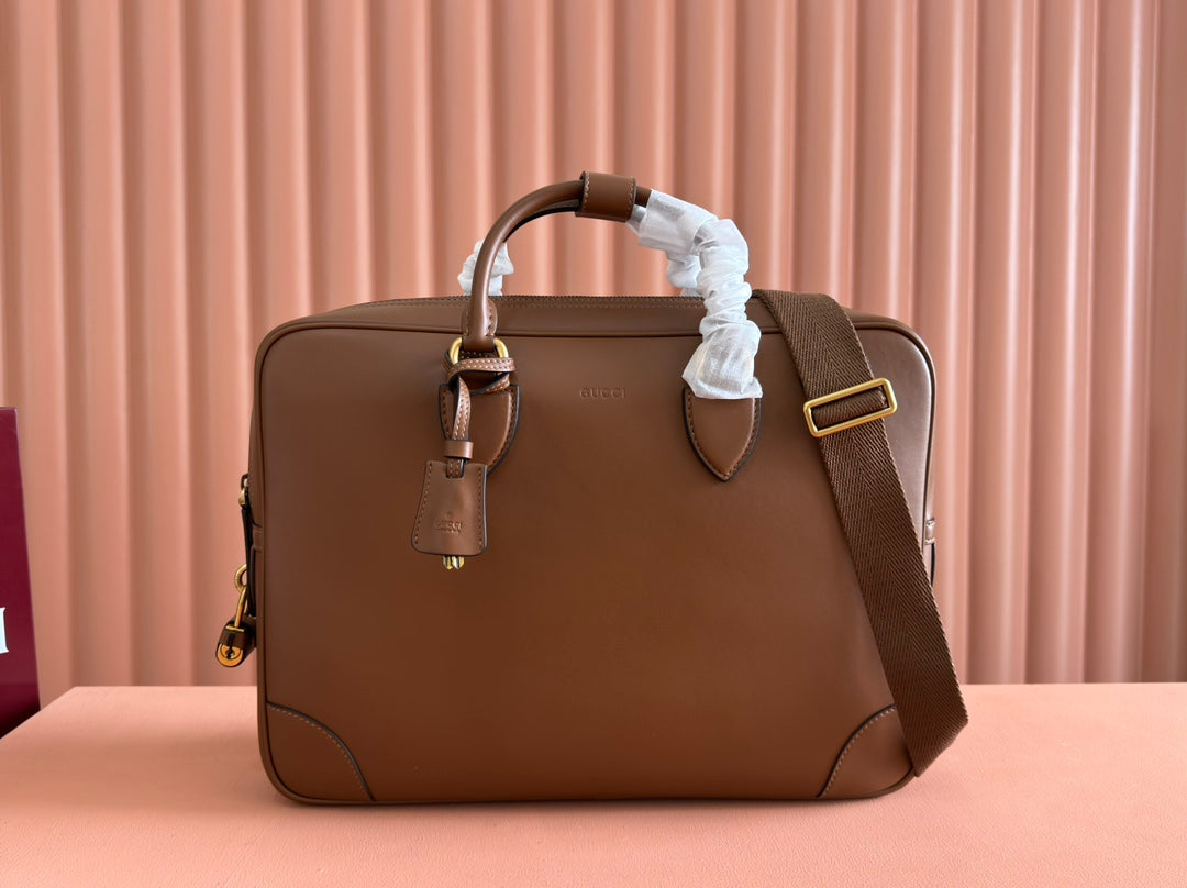 Gucci Emblem Briefcase Brown Calfskin 248359 mysite