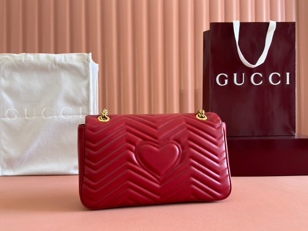 Gucci GG Marmont 31 Bag Red Calfskin 248222 mysite