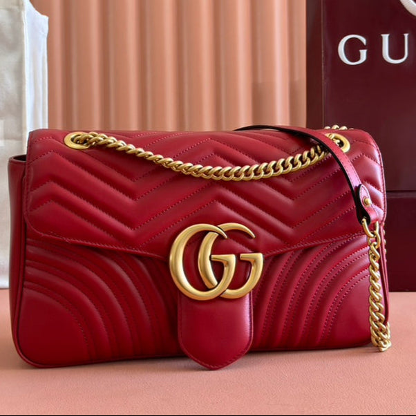 Gucci GG Marmont 31 Bag Red Calfskin 248222 mysite