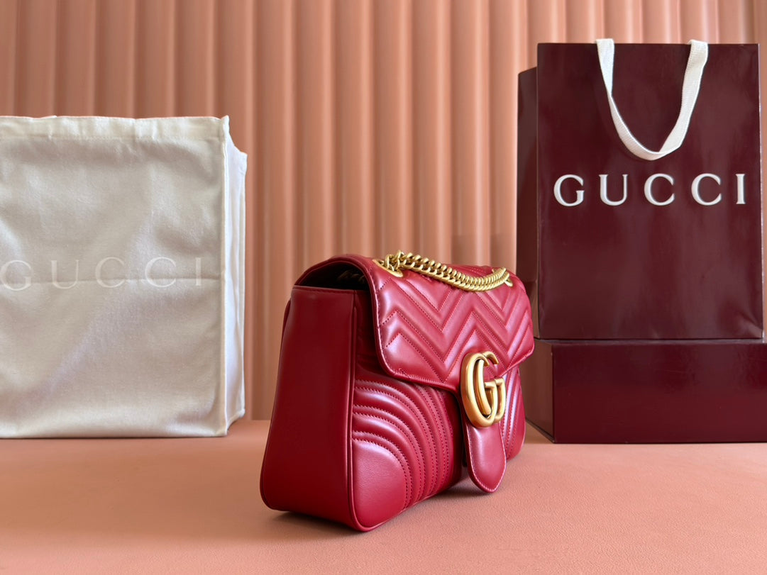 Gucci GG Marmont 31 Bag Red Calfskin 248222 mysite