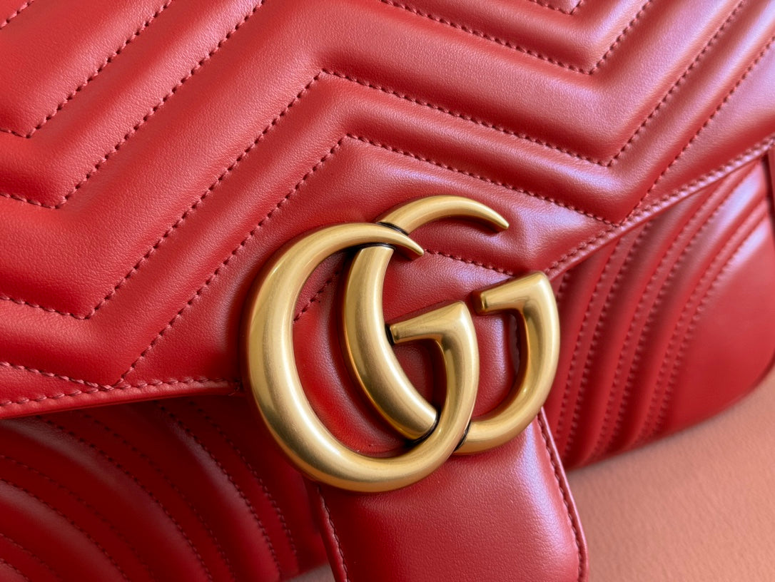Gucci GG Marmont 31 Bag Red Calfskin 248222 mysite