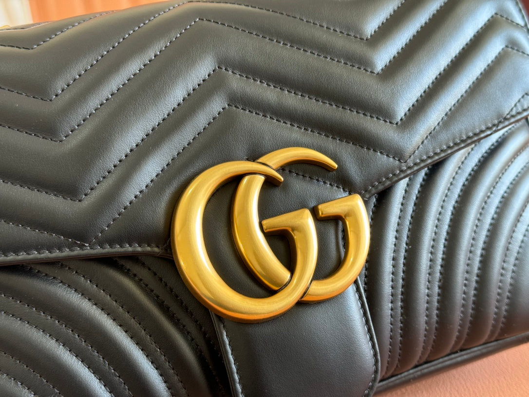 Gucci GG Marmont 31 Bag Black Calfskin 248223 mysite