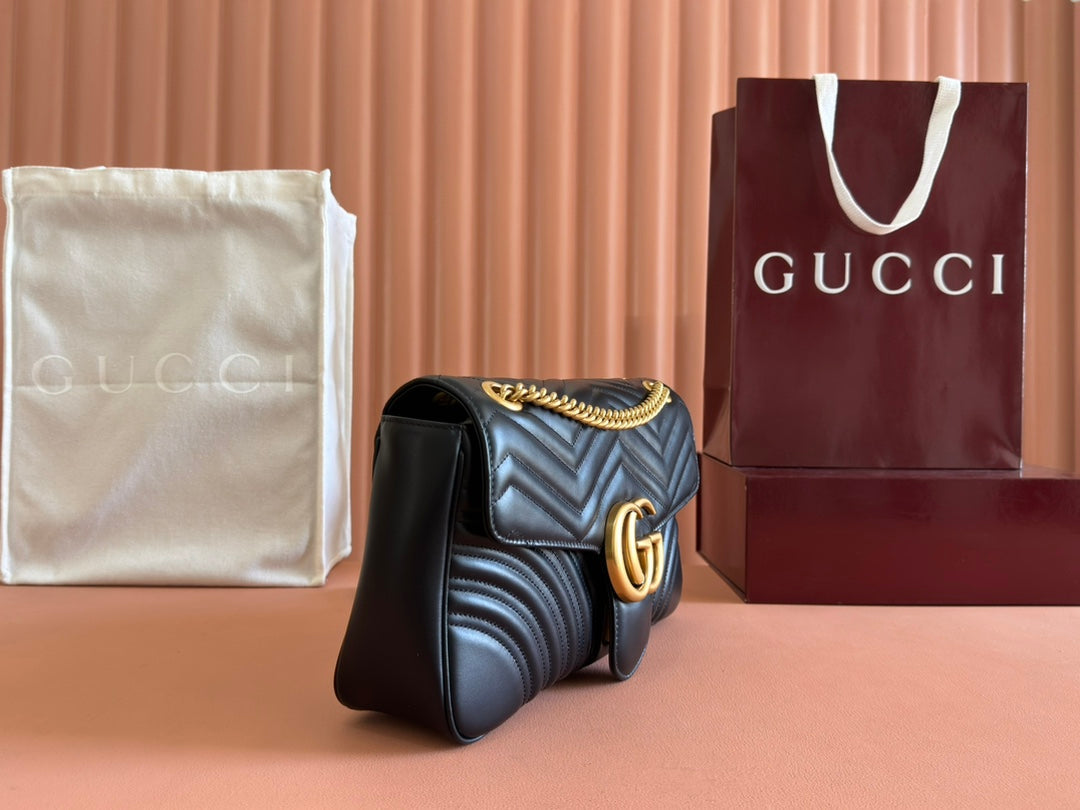 Gucci GG Marmont 31 Bag Black Calfskin 248223 mysite