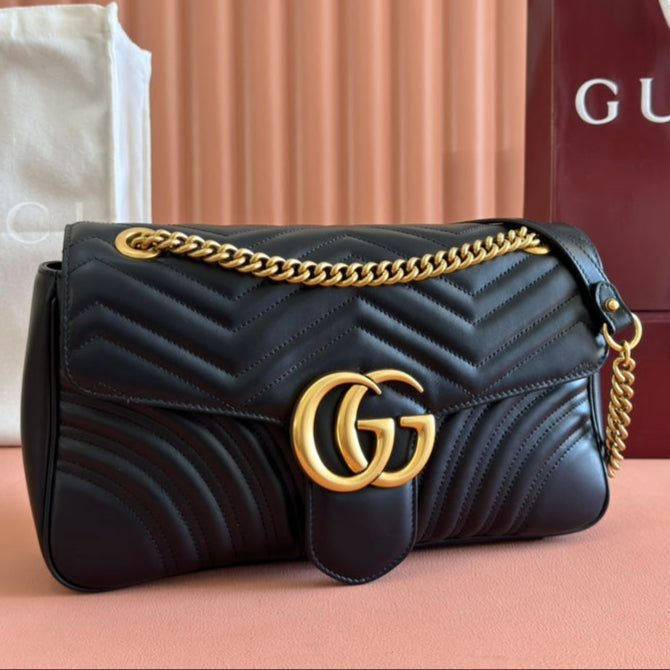 Gucci GG Marmont 31 Bag Black Calfskin 248223 mysite