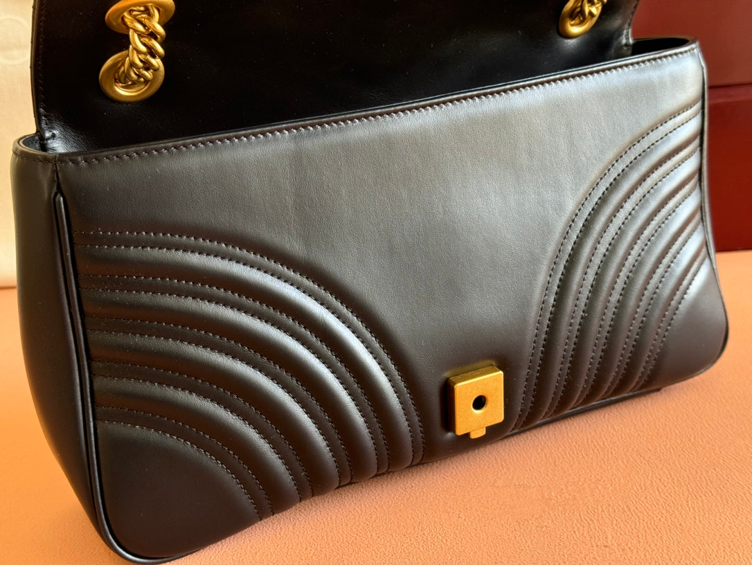 Gucci GG Marmont 31 Bag Black Calfskin 248223 mysite