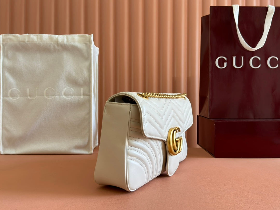 Gucci GG Marmont 31 Bag White Calfskin 248224 mysite