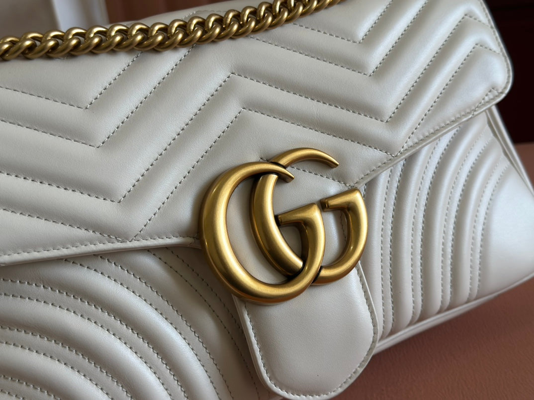 Gucci GG Marmont 31 Bag White Calfskin 248224 mysite