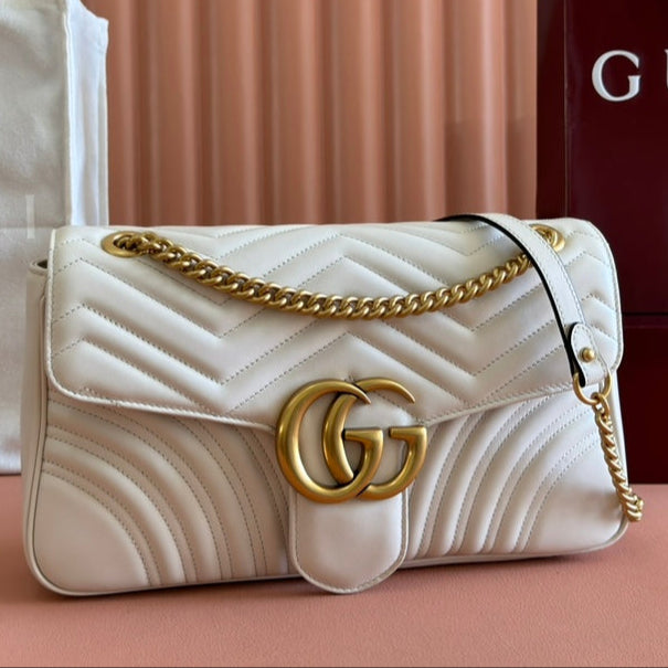 Gucci GG Marmont 31 Bag White Calfskin 248224 mysite