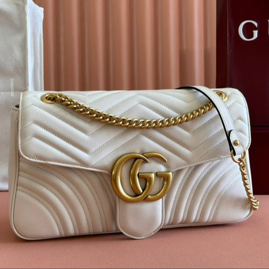 Gucci GG Marmont 31 Bag White Calfskin 248224 mysite