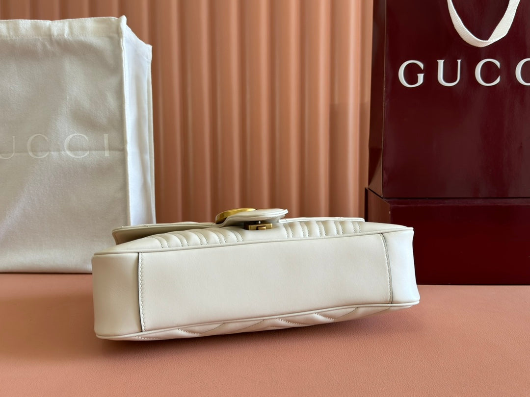 Gucci GG Marmont 31 Bag White Calfskin 248224 mysite