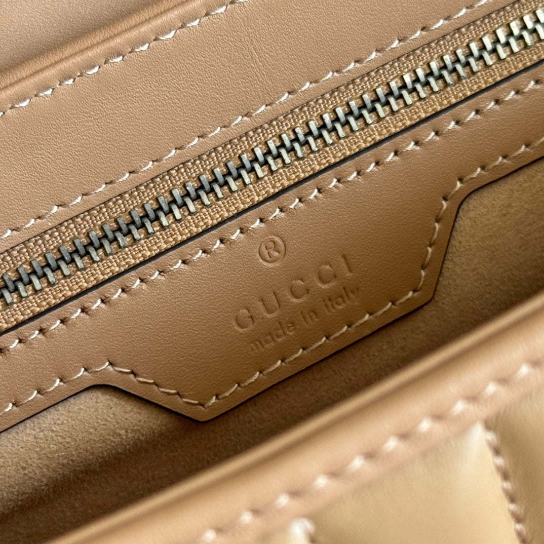 Gucci GG Marmont 26 Bag with Silver Hardware Beige Calfskin 248235 mysite