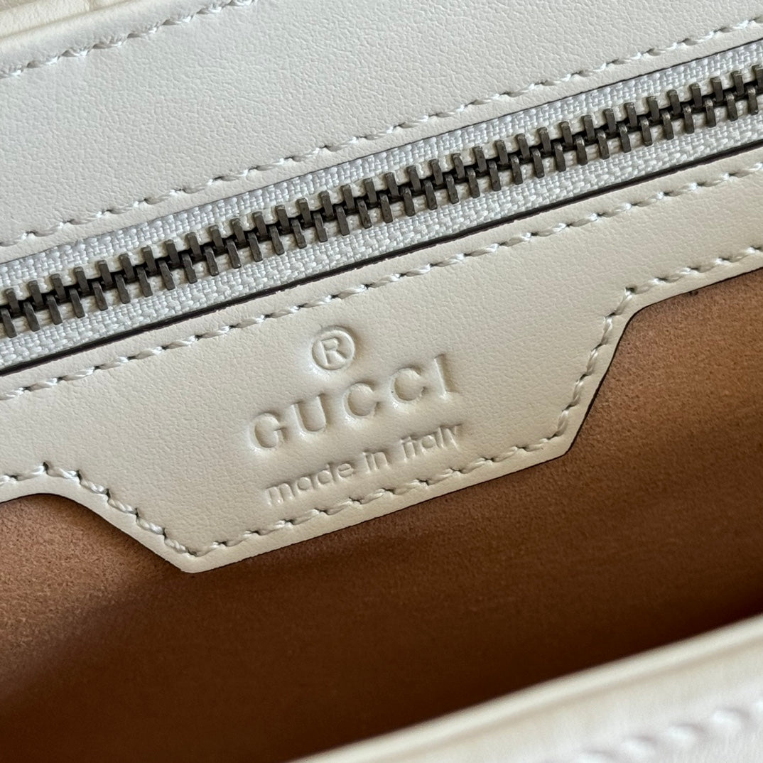 Gucci GG Marmont 26 Bag with Silver Hardware White Calfskin 248240 mysite